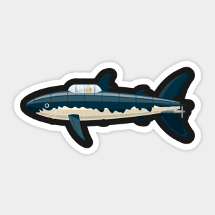 Shark Submarine Sticker